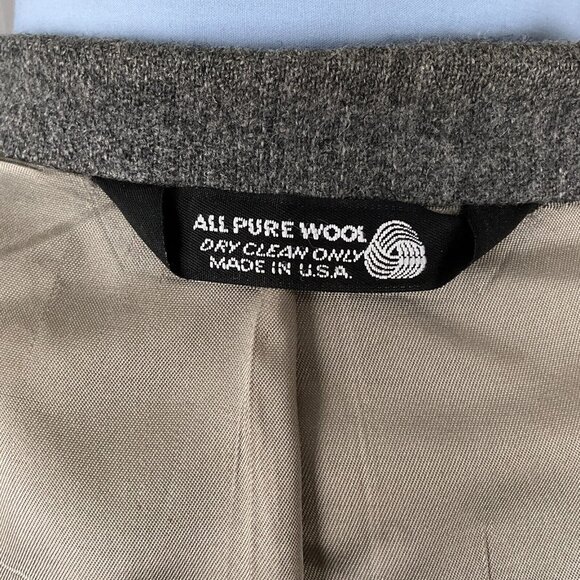 John‎ Alexander Blazer Men 42 Gray Silver Shield Wool Hartmarx Jacket USA VTG - Picture 9 of 16